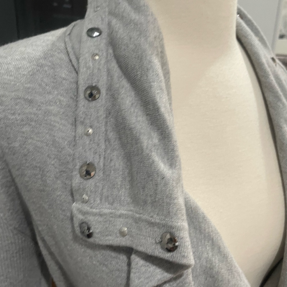 Cache Gray Embellished Cardigan - Picture 2 of 11
